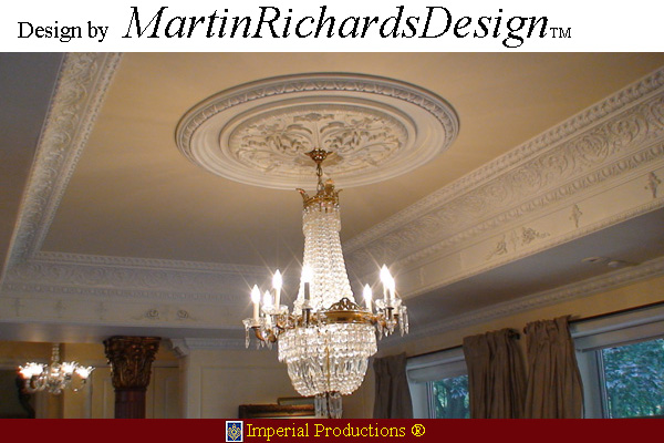 beautiful dining room ceiling medallion with an opera chandlier