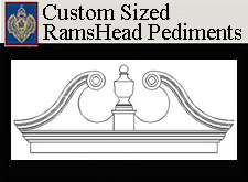 Custom Sized Rams Head Pediments from Imperial