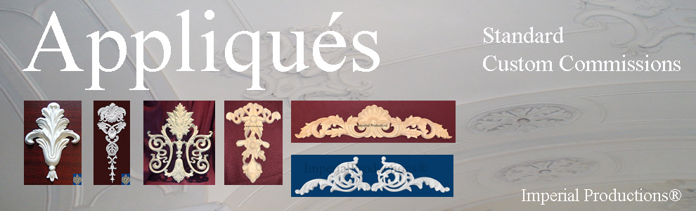 Appliques for ceiling, wall and cabinet design