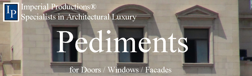 Pediments for doors and windows custom size and standard models peaked pediments, triangle pediments, broken triangle pediments, ramshead pediments, acorn pediments