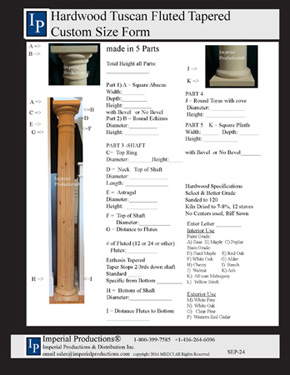 Fluted Tapered Custom Form 