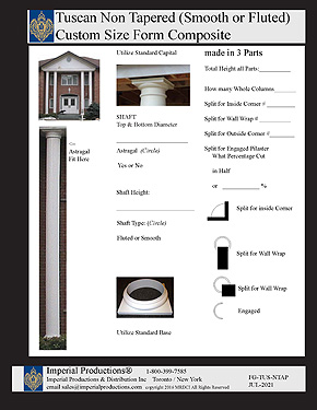 Tuscan non-tapered custom form for composites columns