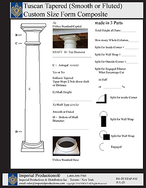 Tuscan tapered composite custom form 