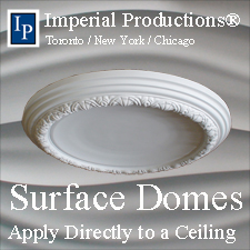 Surface domes that apply directly to a ceiling