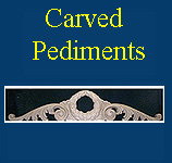 hand carved pediments for furniture, interiors elements