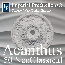 Classical style medallions with Acanthus leaf themes