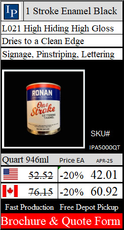 One Stroke Lettering Enamel Black Quart