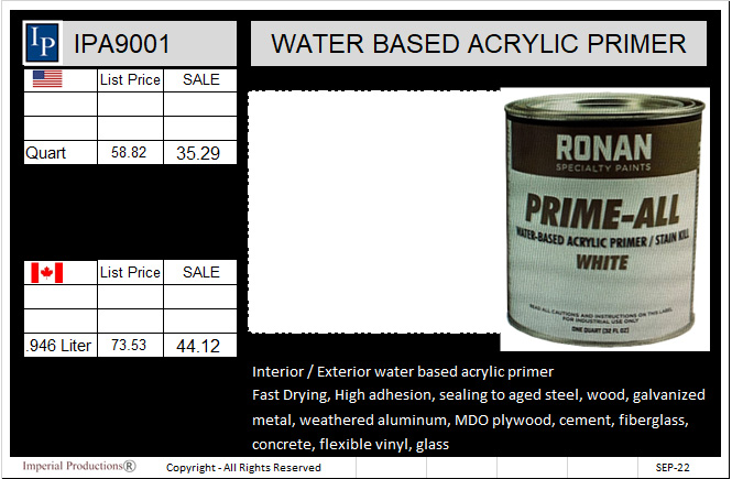 IPA9001 water based primer