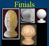 Finials for cabinetry, fences, newel posts, beds