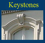 Keystones for doors and window casings
