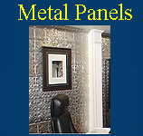 metal panels known as tin ceiling are great on walls