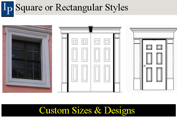 Square or Rectangular pediments for windows and doors