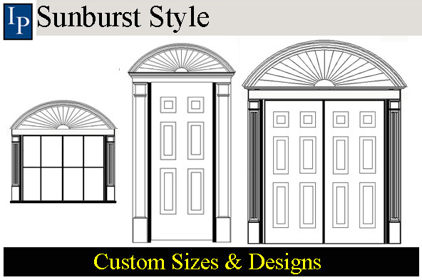 door and window surrounds with surnburst design