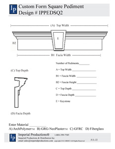 IPPEDSQ2 Custom Square Pediment form