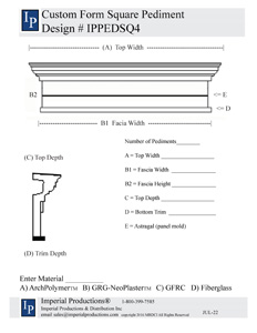 IPPEDSQ4 Custom square pediment form 