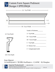 IPPEDSQ4 Custom square pediment form 