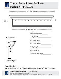 IPPEDSQ6 Custom form for square pediments