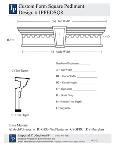 IPPEDSQ8 Custom Square Pediment