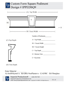 IPPEDSQ9 Custom Square Pediments